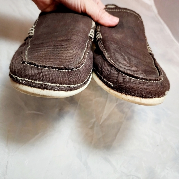 Crocs Beach Line Slip-On Boat Shoe Men's 9 Brown Canvas Rubber Sole Breathable - Picture 5 of 12